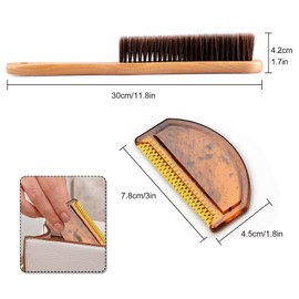 Clothes Brush Lint Brush Wooden Boar Bristles Carpet Sofa Brush Wool Comb for Sweater Suits Cashmere Wool Velvet Bed