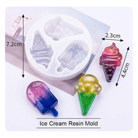 Ice Cream Shaped Resin Mold Popsicle Keychain Pendant Silicone Epoxy Resin Casting Mold Jewelry Making Tools Chocolate Candy Fondant Mold