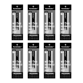 KoreColor Wet Textured Grip Tape, 8 Pack, Tennis Racket, Badminton, Golf, Overgrip, Bicycle, Anti-Slip, Drums, Mybee (White)