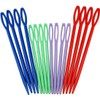 LORJE 16picks Colorful Plastic Sewing Needles,Large-eye Knitting Needles,DIY Sewing Handmade