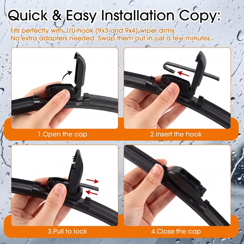 BBTO 6 Pack 22 Inch Wiper Blades 2-In-1 Windshield Wipers