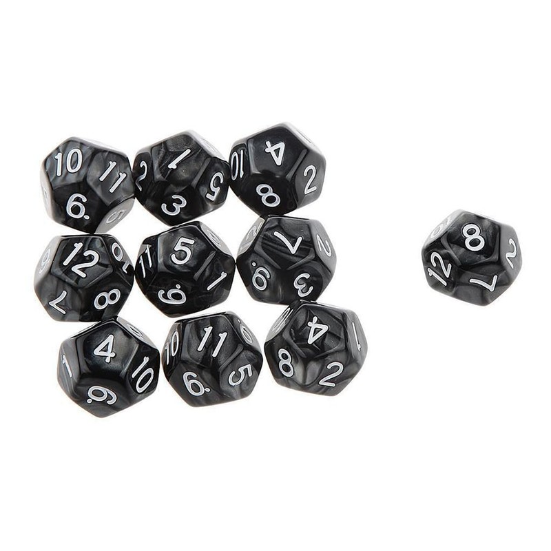Yourandoll 10pcs Polyhedral Dice D12 Dice 12 Dice for Dungeons