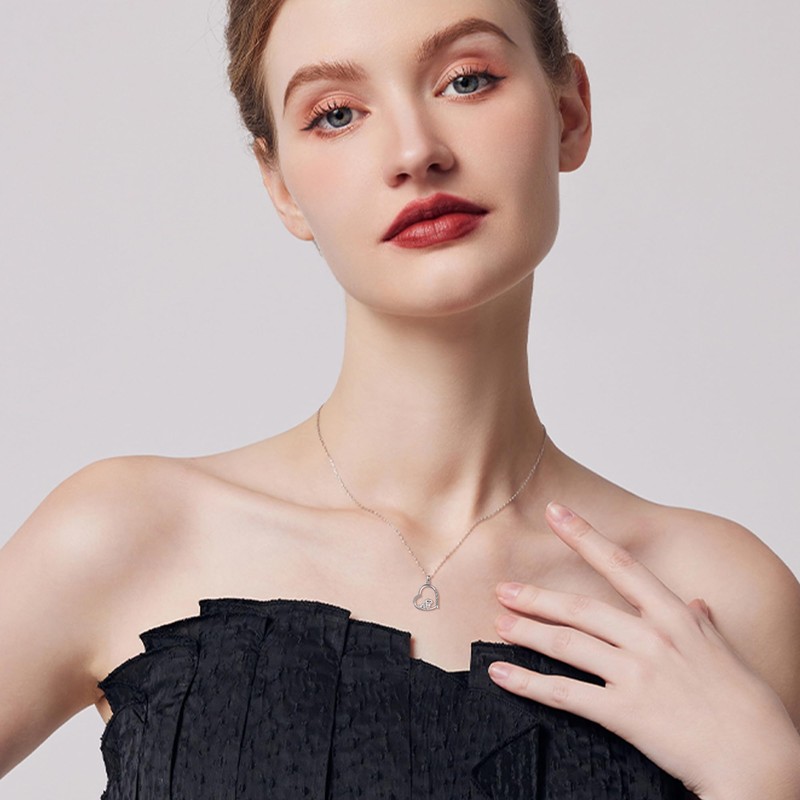 YAFEINI Shih Tzu Gift 925 Sterling Silver Shih Tzu Heart