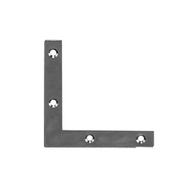 DOJA Barcelona Pack of 12 Flat Angle L-shaped 100 x 100 x 15 x 2 mm Galvanised Steel Brackets for Shelves, Letter Boxes, Corner Brackets, Wood Connectors, Flat Connectors, Metal Angle