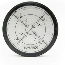 XMLEI Levels High Precision Round Bullseye Bubble Aluminium Case Bullseye Spirit Bubble Surface Level Round Inclinometers for Surveying Instruments and Tribrachs, Ø60mm,Accuracy 15'/2