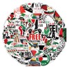 KIRZAX 100 Palästinensische Aufkleber,Free Palestine Sticker,Auto-Dekorationsaufkleber, Selbstklebende Wasserfeste Aufkleber,für Laptop,