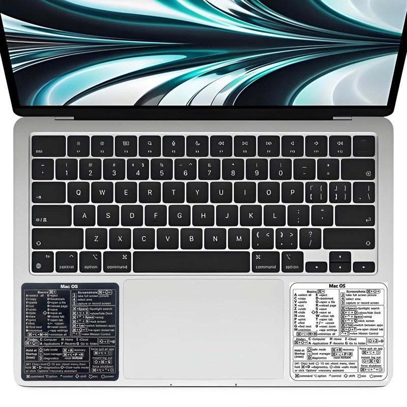 2pcs Mac OS Shortcuts Sticker for Air/Pro, Black