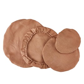 INYOWAKI 100% Pure Linen Bowl Covers For Bread Proofing, 4 Pcs Elastic Reusable Solid Color Cloth Fabric Bowl Covers,XL Organic Washable Large Stretch Sourdough Lids 6 * 8 * 10 * 12 Inches, Brown