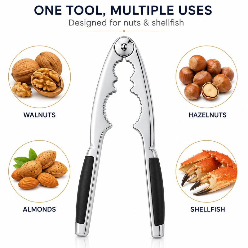Stainless Steel Nutcracker Tool Made of Die-Cast Zinc for Nuts