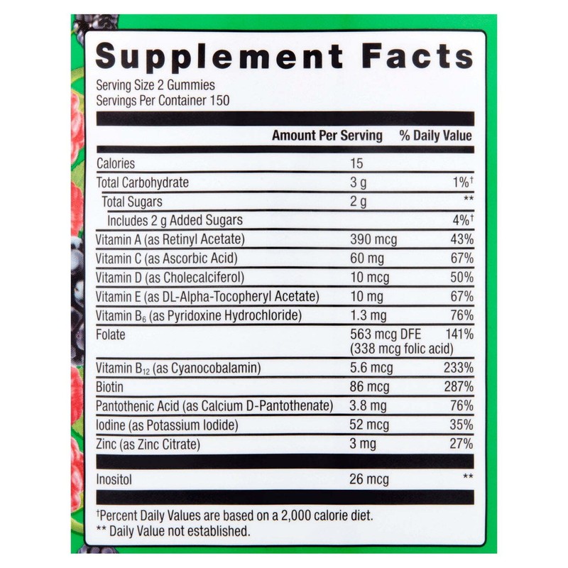 Equate Multivitamin Gummies for General Health, Natural Fruit, 300 Count