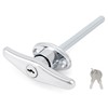 QWORK® Universal Garage Door Lock, Silver Powder Coated T Handle