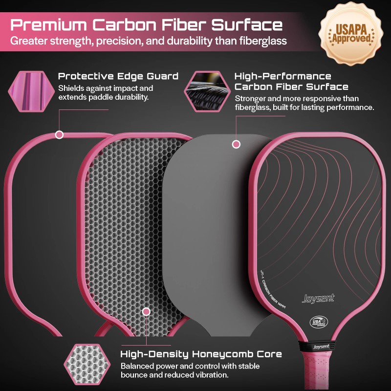 T300 Carbon Fiber Pickleball Paddle With 14mm PP Honeycomb USAPA