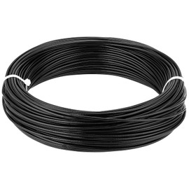 JOIKIT 1/8 Inch 164 Feet Black Vinyl Coated Wire Rope, 7x7 Strand Wire Cable 304 Stainless Steel Rope OD 3/32 Inch, Coated OD 1/8 Inch for Railing System Decking, 880 Lbs Breaking Strength