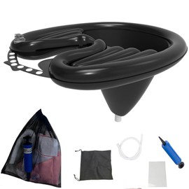Lavabo de Champú Inflable,Champú Inflable Portátil,Ducha Portátil Para Mesita De Noche PVC,Cuenca Plegable Del Cuidado De Los Ancianos,para Embarazo,Paciente Posquirúrgico,Discapacitados (negro)
