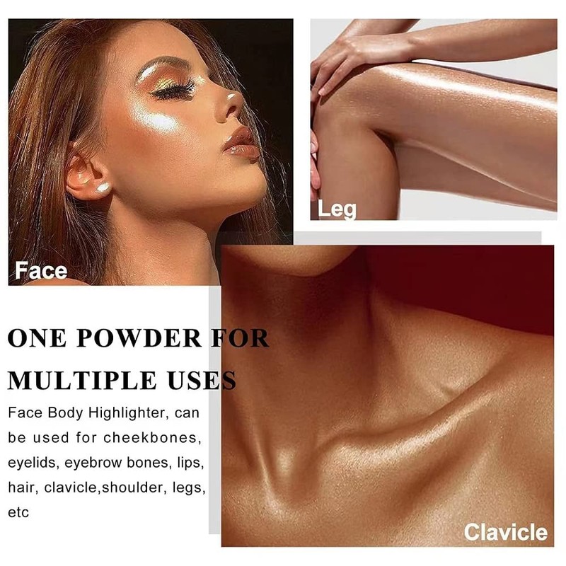 Glitter Powder Highlighter Makeup, Body Brightens the Natural Three-Dimensional Face