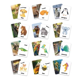 Animals 54 Flash Cards for Toddlers, Vivid Images Cartoon Patterns Pictures Early Learning Toy Educational Preschool Toddler Flashcards