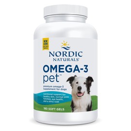 Nordic Naturals Omega-3 Pet, Unflavored - 180 Soft Gels - 330 mg Omega-3 Per Soft Gel - Fish Oil for Dogs with EPA & DHA - Promotes Heart, Skin, Coat, & Immune Health