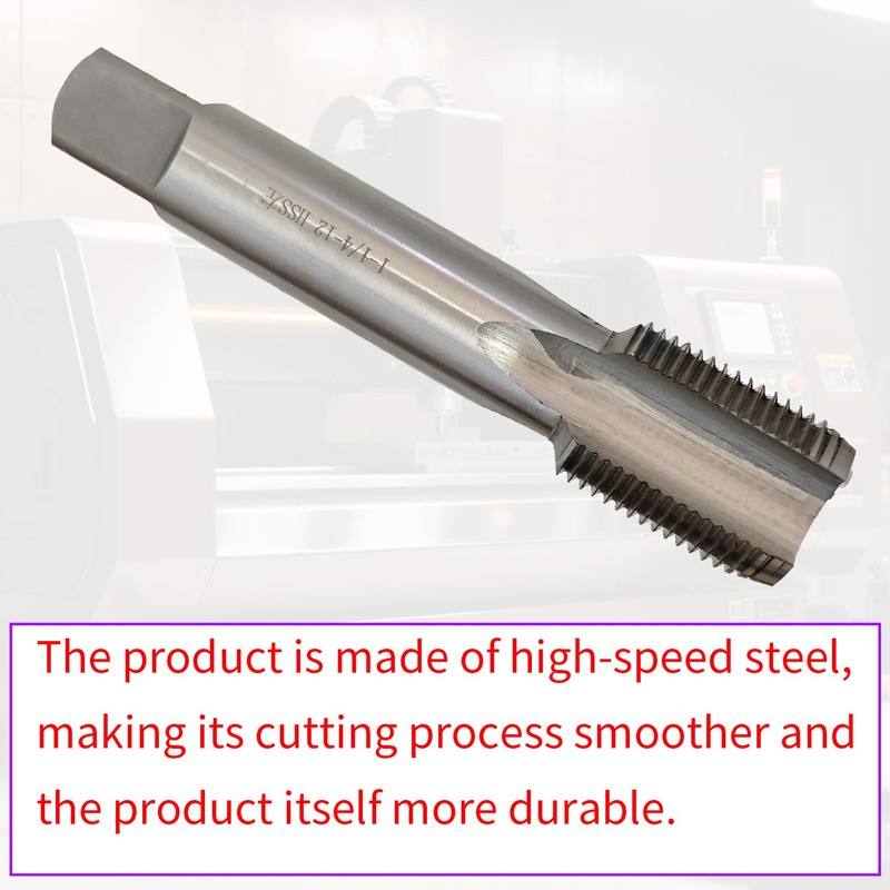 zpldAIAOSI 1-1/4"-12 Left Hand Thread Tap, UNF, Straight Flute, 4