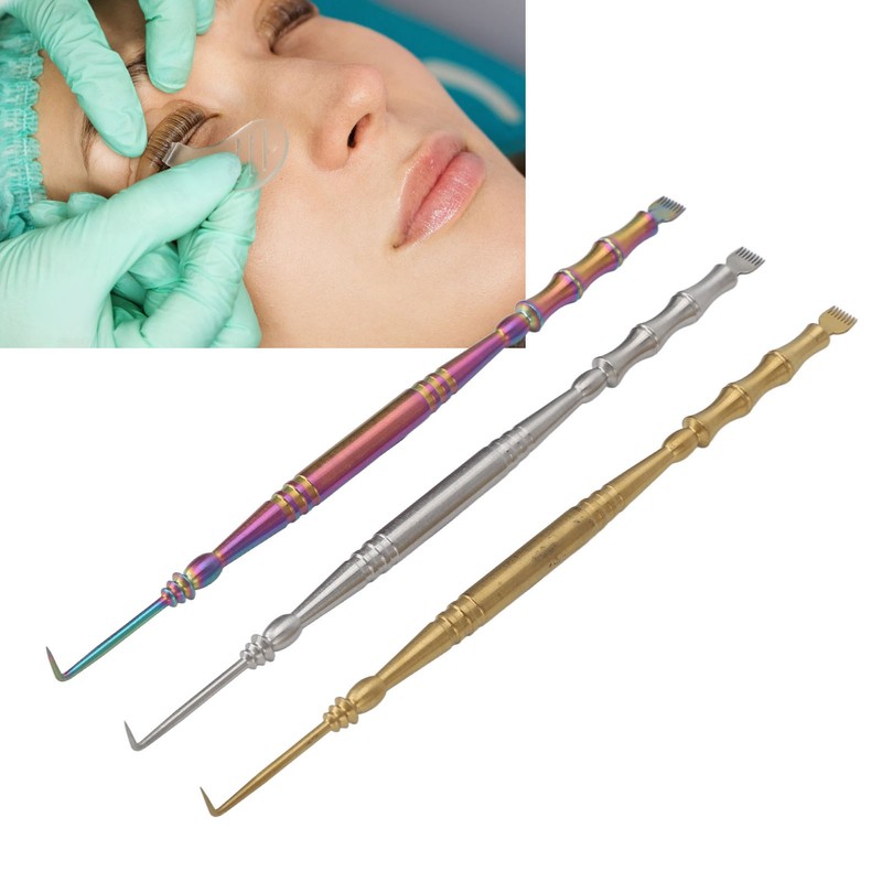 3pcs Stainless Steel Eyelash Lift Brushes Double Ended Lash Separator