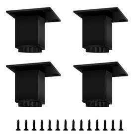TamBee Furniture Cabinet Legs Adjustable Furniture Legs Square Metal Cabinet Table Legs Kitchen Feet Black, Pack of 4 (2.36in, Black)