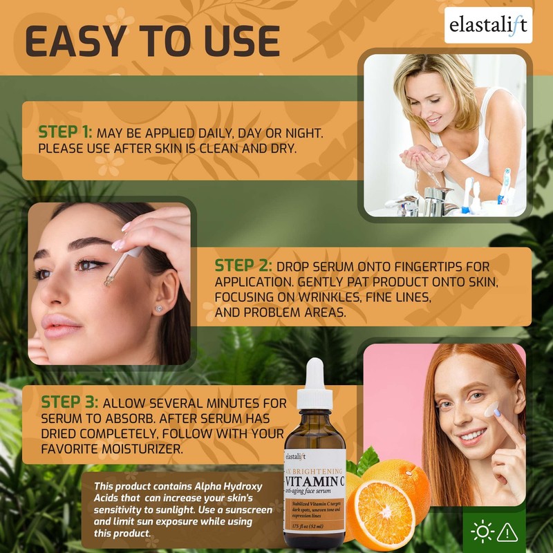 Elastalift Vitamin C Facial Serum For Age Spots, Wrinkles, &