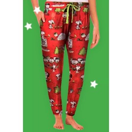 Peanuts Snoopy SZ: S (4-6) Ladies Christmas Sleep Jogger Pants w/ Pockets ~ NWT