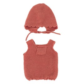 Miniland Clothes for Dolls 12 5/8'' Knitted Outfit Rompers & Hood - ECO, Made in Spain, Quality, Role Play, Educational