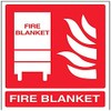 VSafety Fire Blanket Sign - 150mm x 200mm - 1mm