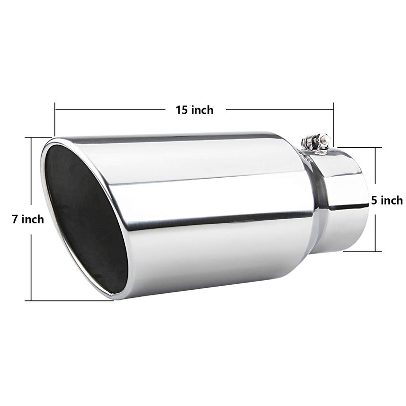 LCGP 5" inlet Universal Diesel Truck Exhaust Tip,Stainless Steel, 7"