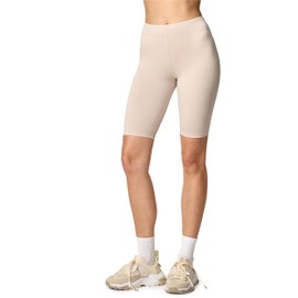 Merry Style MS10-145 Women's Shorts Short Leggings Comfortable Viscose Cycling Shorts, beige, M