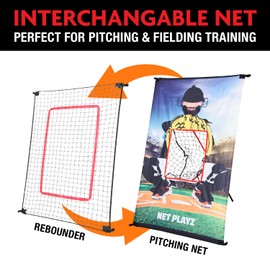 Baseball Gift Practice Net Pitching Net for Kids Teens & Children - Pitch Target Panel + Pitchback Rebounder | Pitch Target Panel + Pitchback Rebounder 2in1 Quick Setup