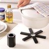 4 Pcs Folding Heat Proof Mats Black Foldable Trivet Pan