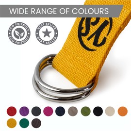 Yellow Metal D-Ring Buckle Yoga Studio Belt 2.5M