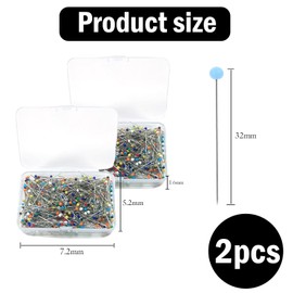 400 Pcs Pins, Pin, Sewing Pins, Pins Sewing, Dressmaking Pins, Head Pins Colorful Pearl Pins 32mm Round Jewelry Pins For Diy Dressmaking,Craft,Sewing,Floral Corsage Bouquet Pins,Quilting Mark