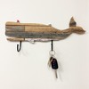YUMBOR Rustic Wooden Nautical Hanging Whale Wall Hook, Distressed Storage