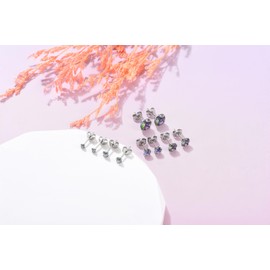 Jovivi 20G Hypoallergenic Stainless Steel Colorful Cubic Zirconia Stud Earrings Set CZ Earrings for Men Women, 3MM/4MM/5MM/6MM/8MM,5 Paris