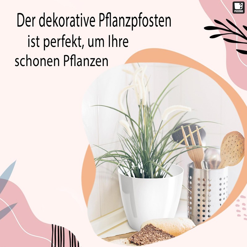 PECZEKO Shiny Flower Pot, Plastic Planter, Decorative Pot for Large