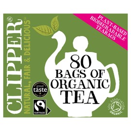 Clipper Organic Everyday Fairtrade Teabags | Black Tea Bags | Natural, Unbleached, Plant-Based Biodegradable & Sustainable Teabags | Eco Conscious, Non GM & Fair Trade Tea (80 Teabags)