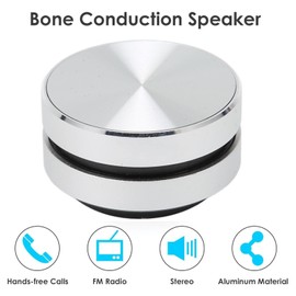 Jectse Bone Conduction Speaker, Portable Wireless Mini Speaker with Foot Pads and Lanyard, Silver