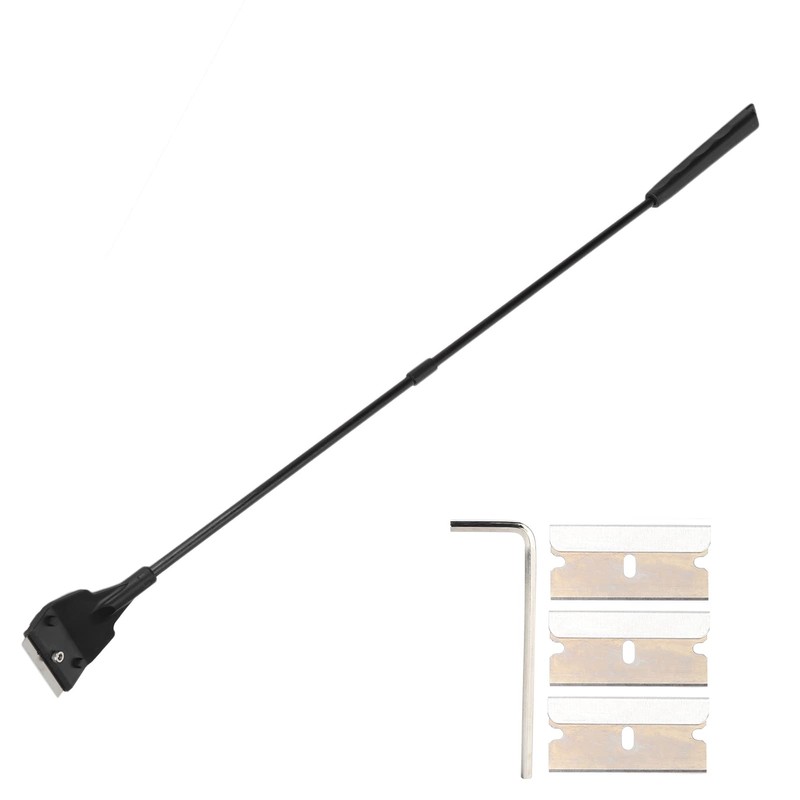 Long Handle Aquarium Scraper with Replaceable Blades for Cleaning Fish