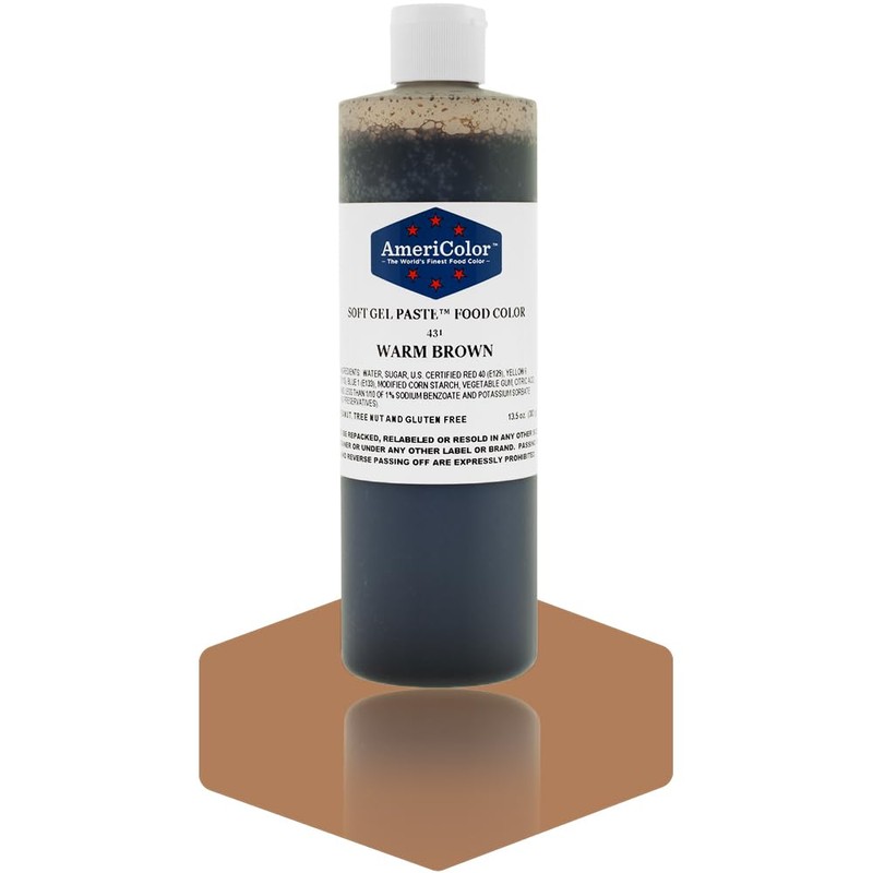 WARM BROWN 13.5 Ounce Soft Gel Paste Food Color