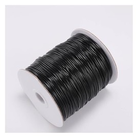 Wisafory Wax Cord Leather Cord Leather Cord Leather Rope Leather Straps Leather Bands Craft Cord for Jewellery Making Bracelets Crafts Decorating DIY Projects Sewing Black 1 mm x 10 m