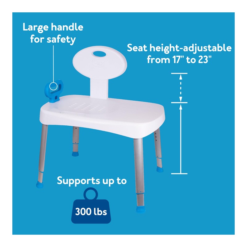 Carex Easy Transfer Shower Bench - Shower Chair for Elderly