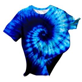 ZSKQJLW Kids Spiral Dark Blue Tie Dye Shirt for Boys Girls Youth Hippies Clothes Tie-Dyed Tee 5-14Years Old Outfit Tshirt 4T 5T 6T Size 5