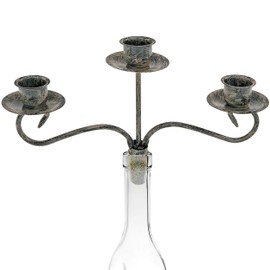 Wine Bottle Candle Holder Topper Candelabra – 3 Taper Candle Holder for Table Centerpiece or Home Décor