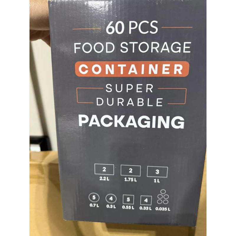 RFAQK 60-Piece Large Food Storage Containers Set Leakproof BPA-Free Plastic