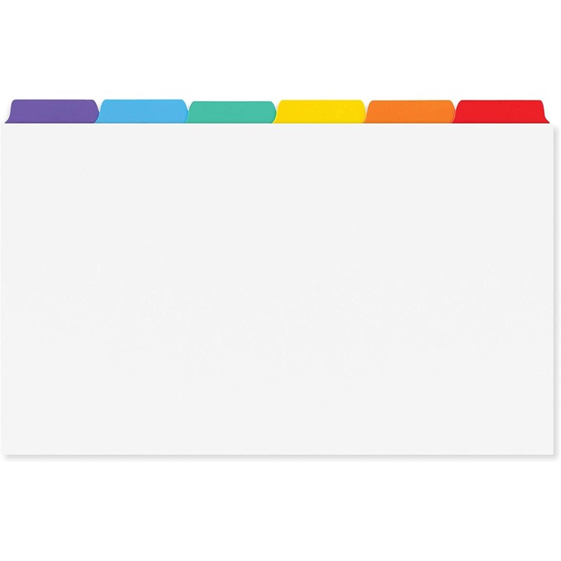 Silvine 5x3" Guide Cards in plain white, Tabbed A-Z. Ref