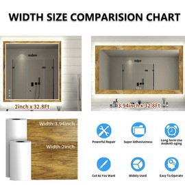 DESOMINOR 32.8Ft Black Border Peel &Stick Wood Grain Wallpaper Border Removable Waterproof Bathroom Mirror Frame Sticker (Brown, 2Inch x 32.8Ft)