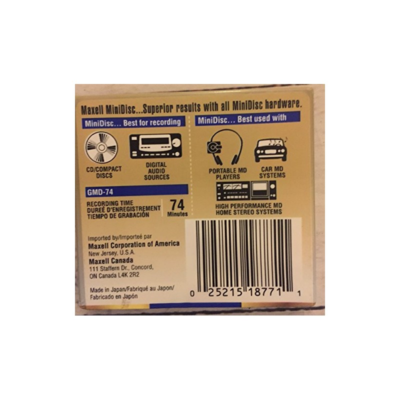 Maxell Md Gold 74 Recordable Mini Disc