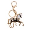 [No brand goods] Black Rhinestone Crystal Horse Pendant Key Ring